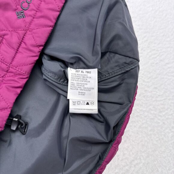 Columbia Jacket Women’s Size Medium Pink Interchange Quilted Full Zip Hiking - Picture 6 of 10